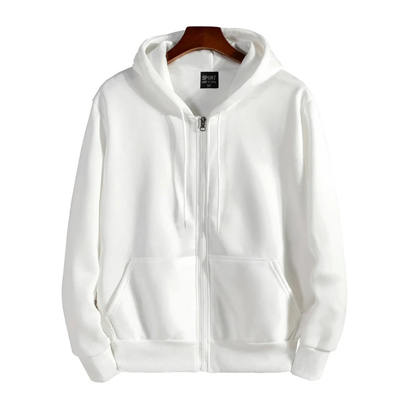 Zipper Hoodies Autumn Winter Men's New Long Sleeve Hooded Sweatshirt Fashion Casual Male Outfit Sportwear Loose Fit Clothes Quick Pick Grocers