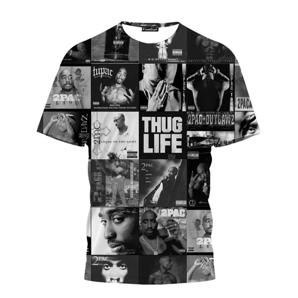 New T-Shirt Harajuku Men T-Shirt Fashion 2pac Graphic T Shirts Hip Hop Men's T-Shirts Summer Tops T-Shirts Man Designer Clothes Quick Pick Grocers