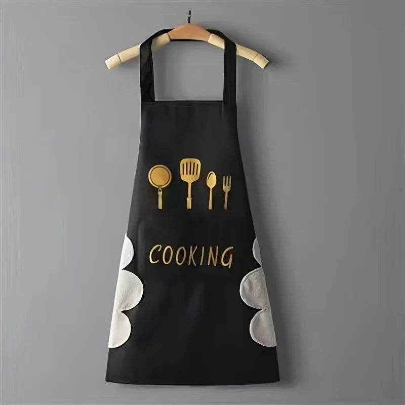 Stylish 1pc Kitchen Apron Unisex Adjustable Cooking Apron Solid Color Household Apron with Pocket for Adults Kitchen Supplies Econic Blanks