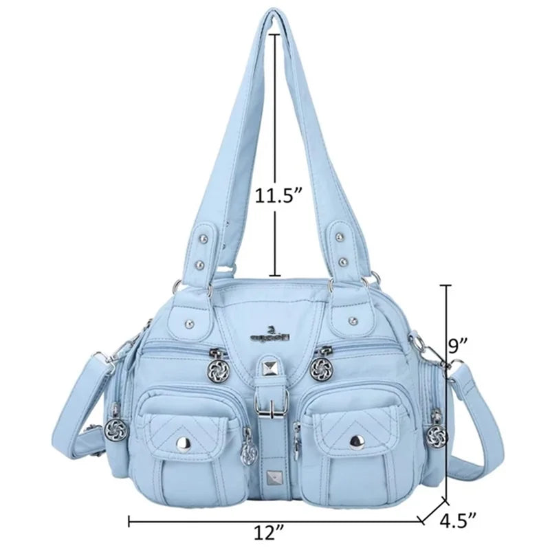 Vintage Women Handbags Satchel Top-handle Handbag PU Shoulder Bag Dumpling Pack Give Gifts Shoulder Bags Phone Money Pack Quick Pick Grocers