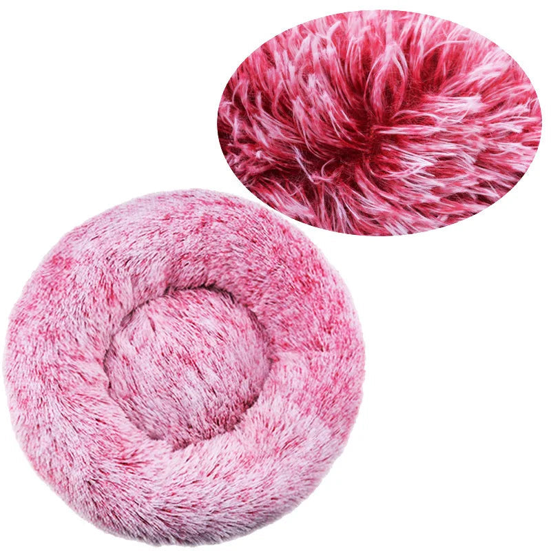 40-90cm 6 Sizes Round Pet Bed for Large Dog Bed Super Soft Cat Bed Plush Dog House for Medium Dog House Winter Warm Sleeping Quick Pick Grocers