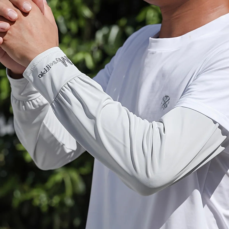 Cooling Arm Sleeves Breathable Sun Protection Ice Slik Sleeves Summer Outdoor Sports Driving Cycling Sleeves Men Loose Arm Quick Pick Grocers
