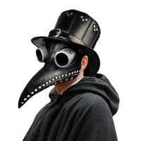 Black Rubber Plague Doctor Mask Costume Halloween Cartoon Spooky Steampunk Gas Latex Mask for Kids and Adults Cosplay Props Quick Pick Grocers