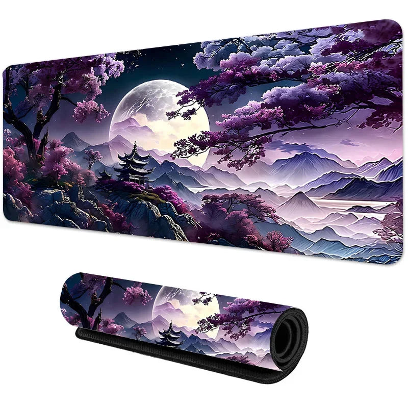 Sakura Scenery Mouse Pad Large Anti-Slip Rubber Gaming MousePad Durable Thick Seam Edge Suitable for Office and Gaming Desk Mats Quick Pick Grocers