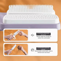 Automatic Cleaning Rotating Lifting Comb Self Cleaning Hairbrush Rotating Retractable Anti Static Massage Comb Scalp Hair Comb Quick Pick Grocers