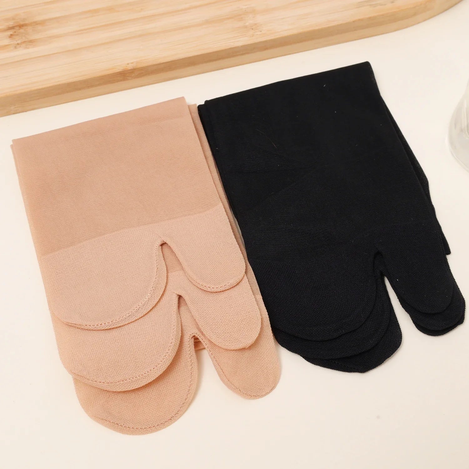 Two Toed Crystal Silk Socks Clear White Black Breathable Cool Stockings Unisex Japanese Men Women Summer Ultra-Thin Tabi Socks Quick Pick Grocers