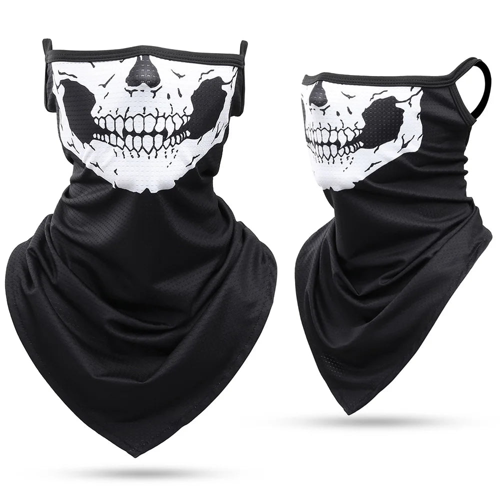 Skull Print Quick-drying Bandana Summer Scarf Breathable Half Face Cover Reusable Neck Gaiter Mask Sport Cycling Hiking Fishing Quick Pick Grocers