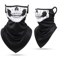 Skull Print Quick-drying Bandana Summer Scarf Breathable Half Face Cover Reusable Neck Gaiter Mask Sport Cycling Hiking Fishing Quick Pick Grocers
