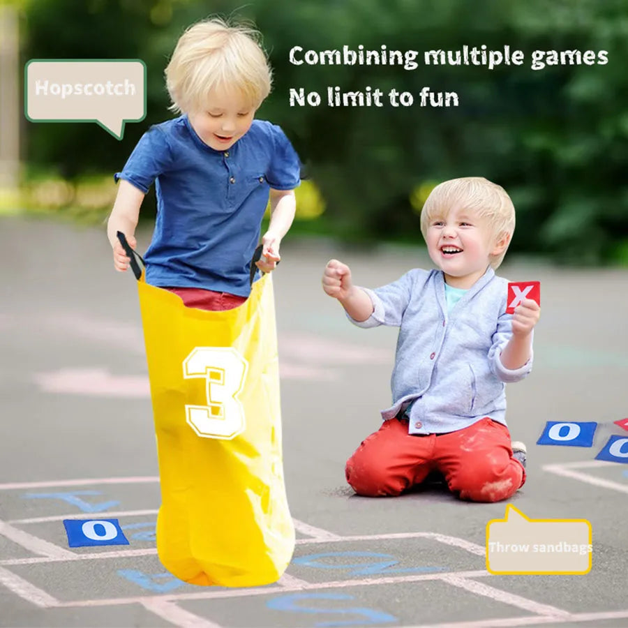 4pcs Colorful Kids Jumping Bags Foldable Lightweight Kids Field Race Bag Portable Easy To Carry Outdoor Games Outdoor Race Bags Quick Pick Grocers