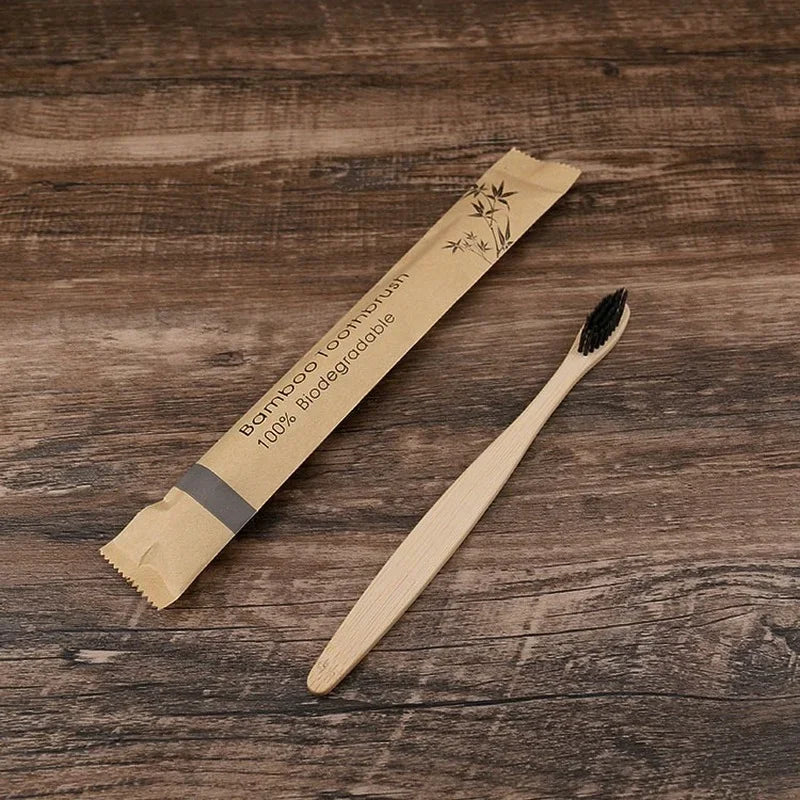 30pcs ECO Friendly Toothbrush Bamboo Toothbrushes Resuable Portable Adult Wooden Soft Tooth Brush For Home Travel Hotel Econic Blanks