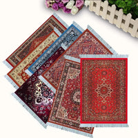 Woven flower Persian carpet small coaster wholesale merchants cheap mouse pad desk mat retro style rubber non-slip computer mats Quick Pick Grocers