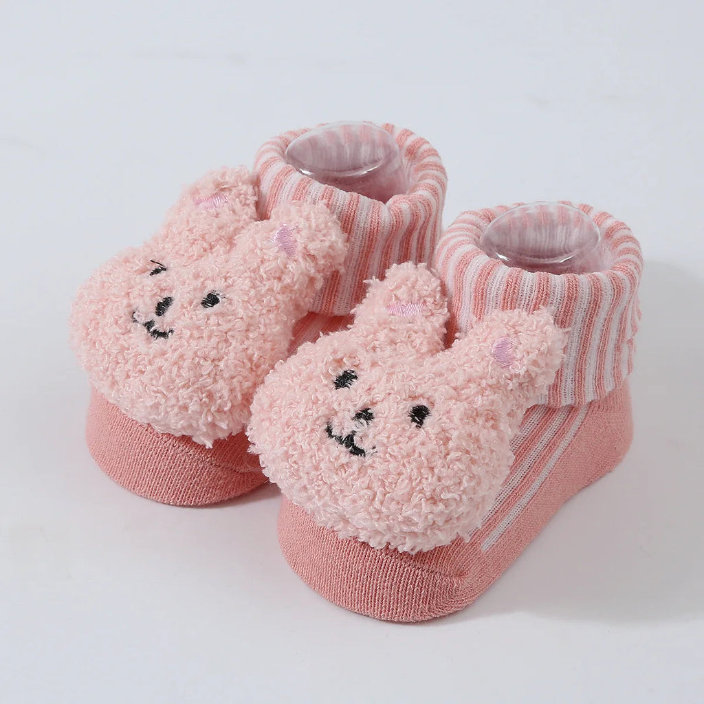 Cute Cartoon Doll Newborn Socks Spring New Baby Soft Solid Prewalker Knitted Sock For Girls Boys Infant Knitting Floor Socks Quick Pick Grocers