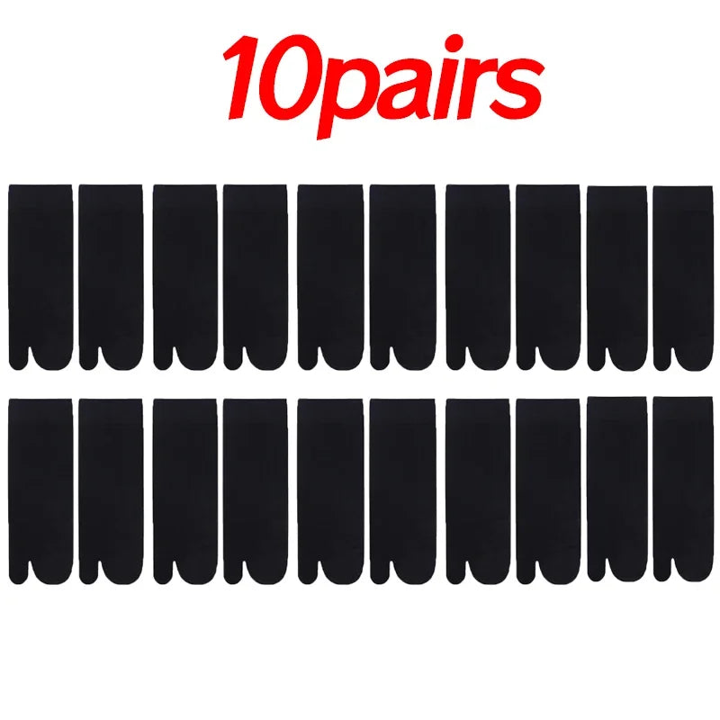 Two Toed Crystal Silk Socks Clear White Black Breathable Cool Stockings Unisex Japanese Men Women Summer Ultra-Thin Tabi Socks Quick Pick Grocers