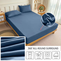 High Quality Fabric Fitted Sheet With Elastic Band Solid Color Mattress Sheet for King Queen Bed 150x200 180x200 200x220cm 1PC Quick Pick Grocers