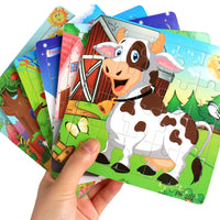 New 20 Piece Wooden 3d Puzzle Cartoon Animal Vehicle Jigsaw Puzzle Montessori Educational Toys For Kids 3-6 Years Old Quick Pick Grocers