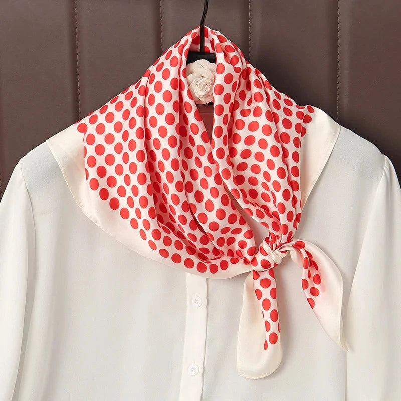Luxury Print Satin Silk Square Scarf for Women Shawl Hijab Neckerchief Female Hair Ribbon Headband Fashion Wrap Bandana 2023 New Econic Blanks