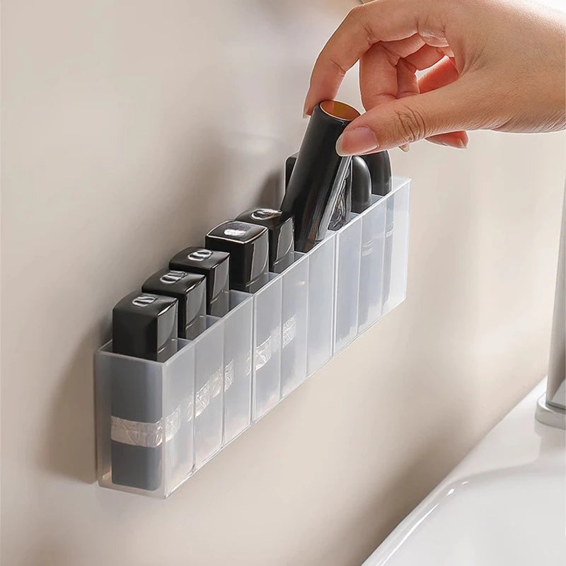 Mini Storage Box 3-Grid Plastic Makeup Brush Lipstick Storage Multi-Functional Desk Organizer for Home Kitchen Bathroom Econic Blanks