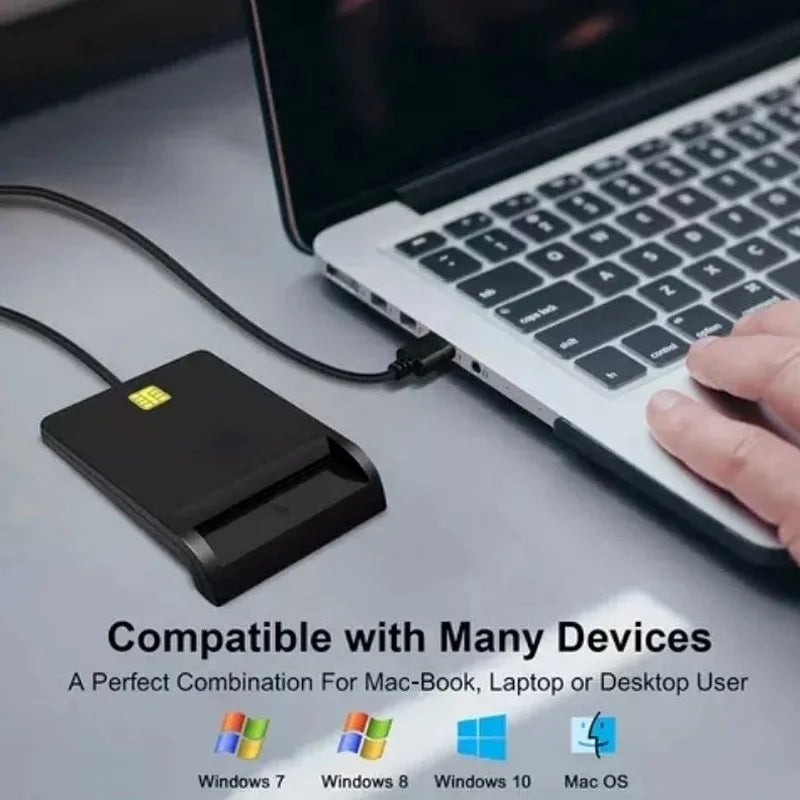 Multi-function Portable USB 2.0 Intelligent Card Reader Affordable Easy Use for DNIE ATM CAC IC ID Bank SIM Card Reader Quick Pick Grocers
