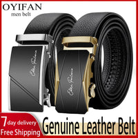 OYIFAN Men Belt Genuine Leather Belt for men Automatic belts Adjustable waistband Business belts 허리띠 Quick Pick Grocers