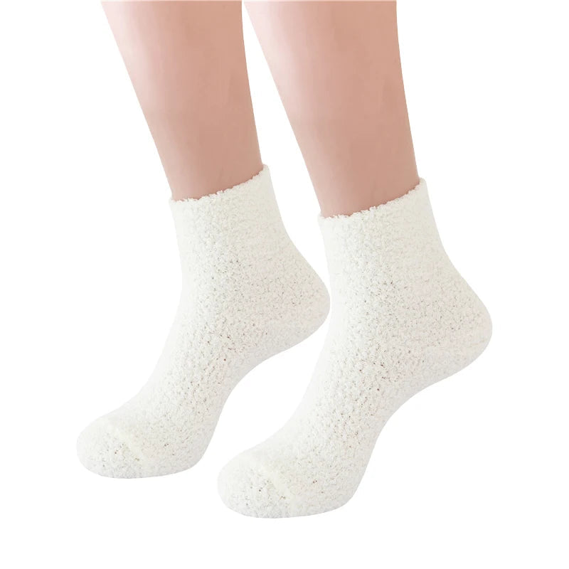 Women Winter Warm Fluffy Socks Cute Animal Claw Cat Paw Footprint Fuzzy Socks Female Thick Coral Fleece Home Floor Sleep Socks Purest Peak