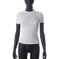 2024 Spring New Short Sleeve T-Shirt Women Solid Simple Casual Soft All-Match Hot Basic Crop Tops Tees Summer Fashion Quick Pick Grocers