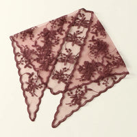 Elegant Lace Scarf Hollow Out Embroidery Foulard Bandana Solid Color Triangular Scarf Thin Vintage HandkerChiefs for Hair Woman Quick Pick Grocers
