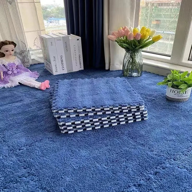 30*30CM Soft Plush Children Kids Rug Play Mat Puzzle Carpet Warm Playmat Interlocking Exercise Tiles Floor Carpet Decoration Mat Quick Pick Grocers
