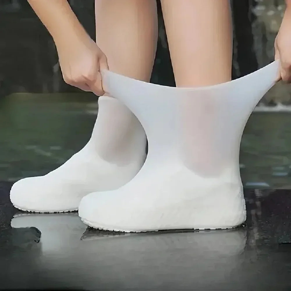 1 Pair Rubber Rain Boot Overshoes For Outdoor Use, Silicone Waterproof Shoe Covers, Rainy Day Shoe Cover, Reusable Non-Slip Rain Econic Blanks