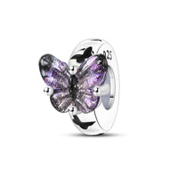 100% 925 Sterling Silver Rainbow Zircon Colorful Butterfly Dragon Shaped Silicone Stopper Charms Beads Fit DIY Bracelets Jewelry Econic Blanks