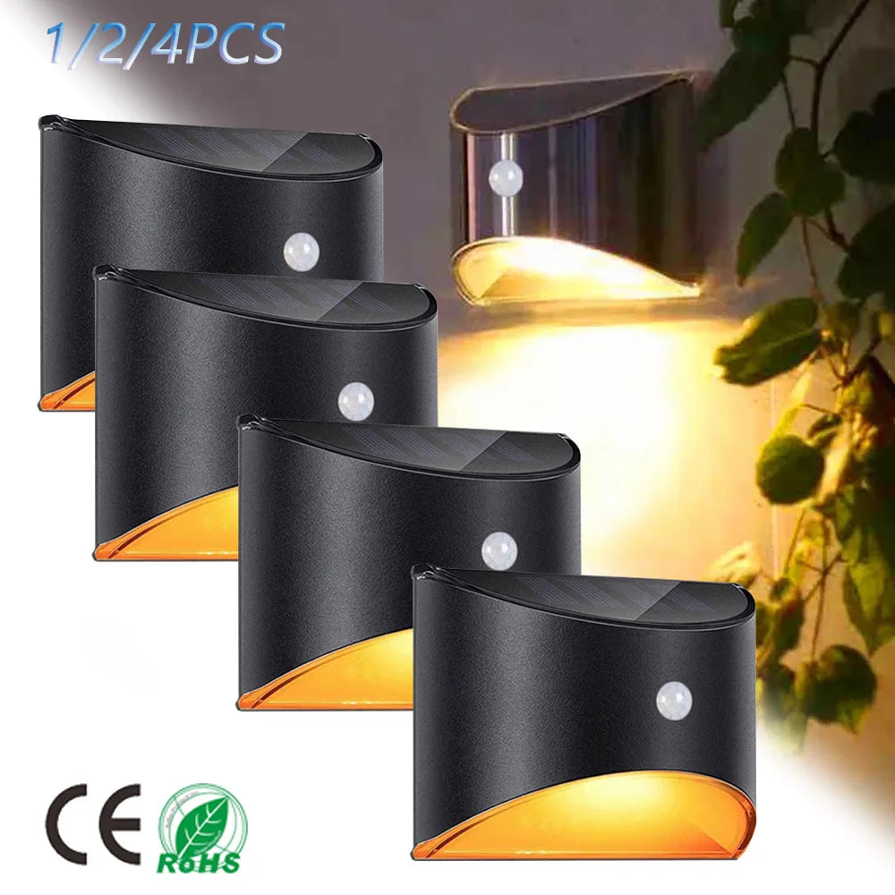LED Solar Light Outdoor Motion Sensor Wall Lights Waterproof Garden Wall Lamp Solar Power Lighting Decorative Wall Stair Fence Quick Pick Grocers