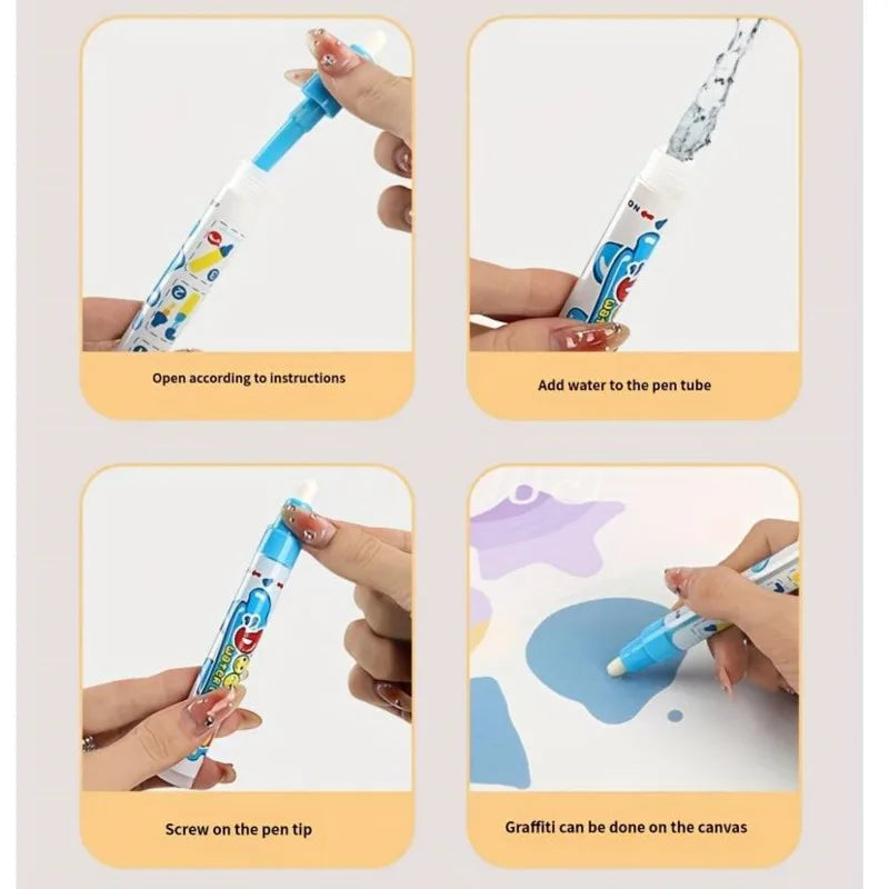 100x80CM Magic Water Drawing Mat Coloring Doodle With Reusable Magic Pens Montessori Painting Board Educational Toys Kids Gifts Econic Blanks