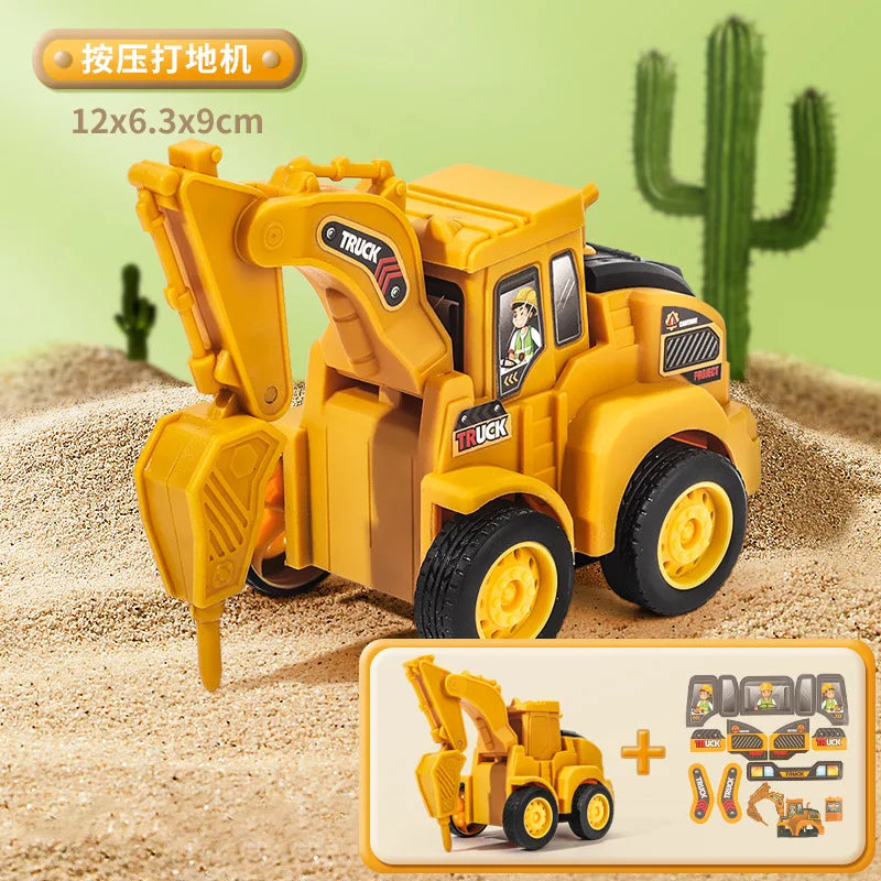 Engineering Vehicle Model Press Sliding Car Excavator Bulldozer Children Educational Construction Vehicle Toy Kids Boy Gift Quick Pick Grocers