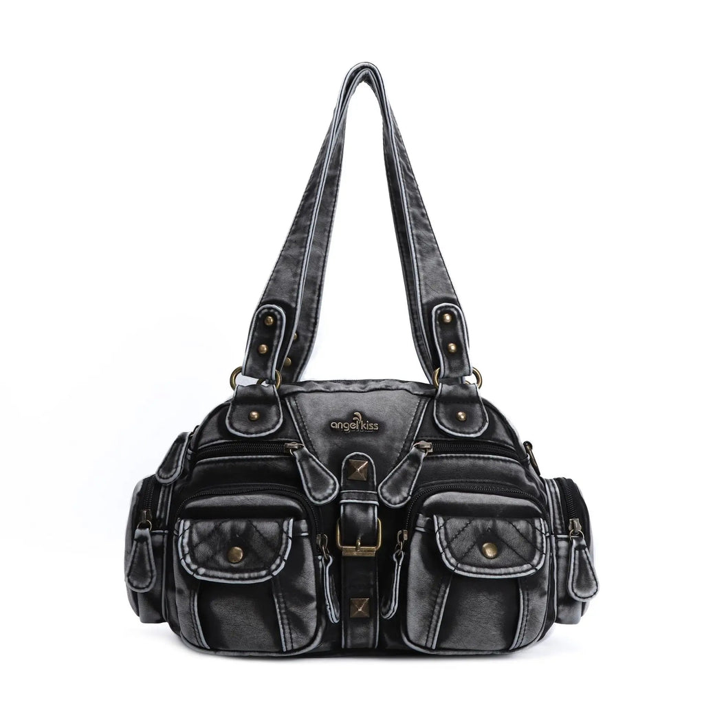 Vintage Women Handbags Satchel Top-handle Handbag PU Shoulder Bag Dumpling Pack Give Gifts Shoulder Bags Phone Money Pack Quick Pick Grocers