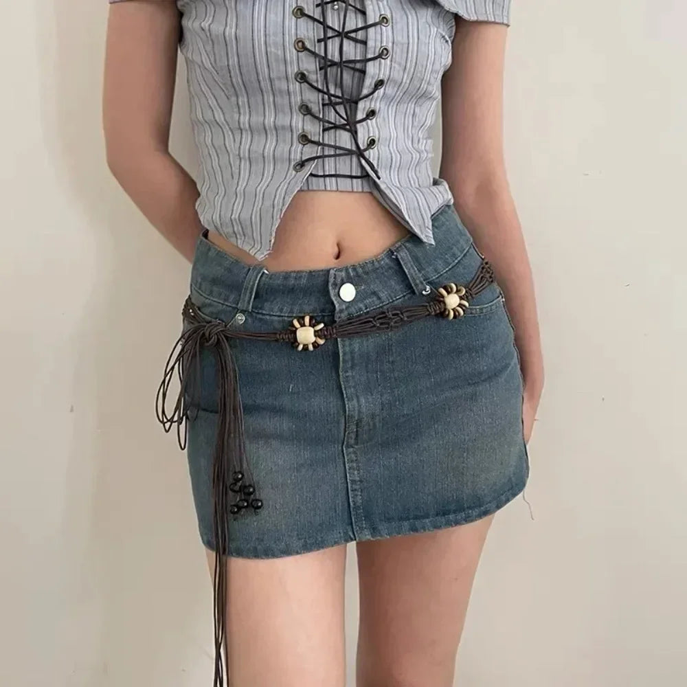 New Butterfly Tassel Waist Chain Y2K Trendy Bohemian Belt Summer Beach Accessories Vintage Flower Bohemian Belt Quick Pick Grocers
