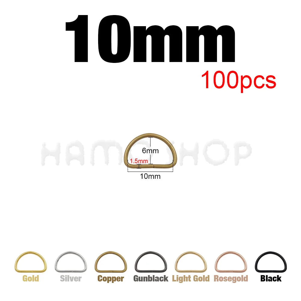 20-1000pcs Metal D Ring Adjustable Buckle Clasp For Webbing Backpacks Straps Bags Cat Dog Collar Chain Buckles DIY Accessorie Quick Pick Grocers