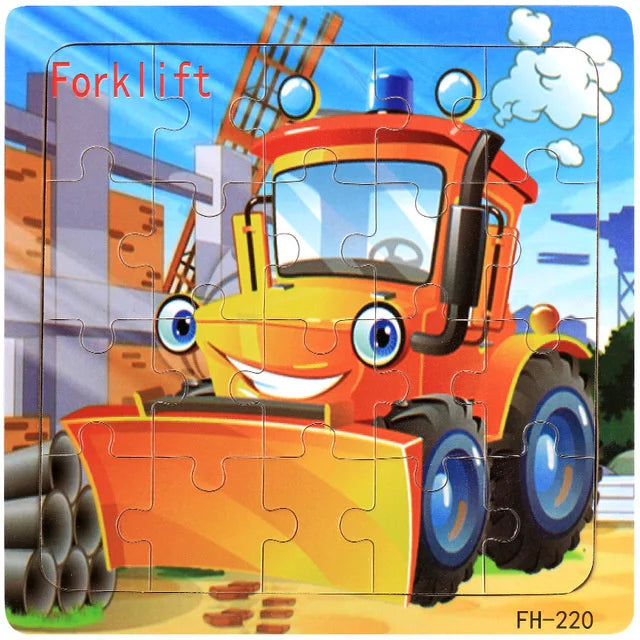 New 20 Piece Wooden 3d Puzzle Cartoon Animal Vehicle Jigsaw Puzzle Montessori Educational Toys For Kids 3-6 Years Old Quick Pick Grocers