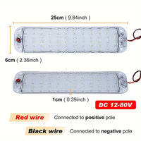 12V-80V 72LED Interior Light Bar Strip Light With Switch LED Car Interior Lamp Lighting Camper  Bus Motorhome Boat Roof Light