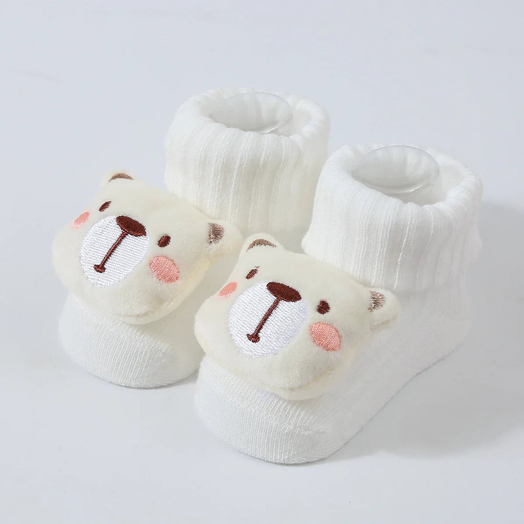 Cute Cartoon Doll Newborn Socks Spring New Baby Soft Solid Prewalker Knitted Sock For Girls Boys Infant Knitting Floor Socks Quick Pick Grocers