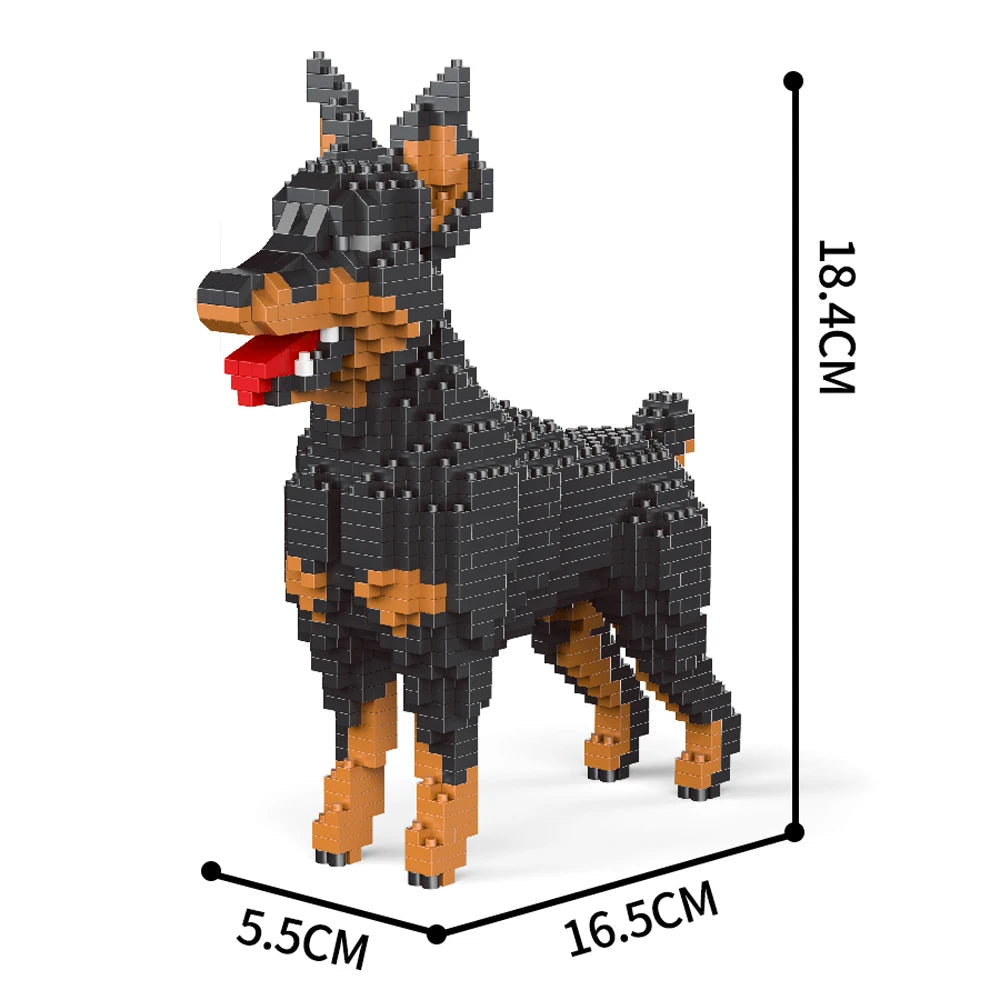 KNEW BUILT Dachshund Dog Model Mini Building Block Toy Set 9 Style for Pet Enthusiasts Teddy Hughes Corgi Collie Pet Style Brick Quick Pick Grocers