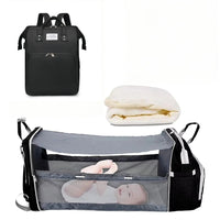 3 In 1 Diaper Bag Backpack Foldable Baby Bed Waterproof Travel Bag with USB Charge Diaper Bag Backpack with Changing Bed 3 types Purest Peak