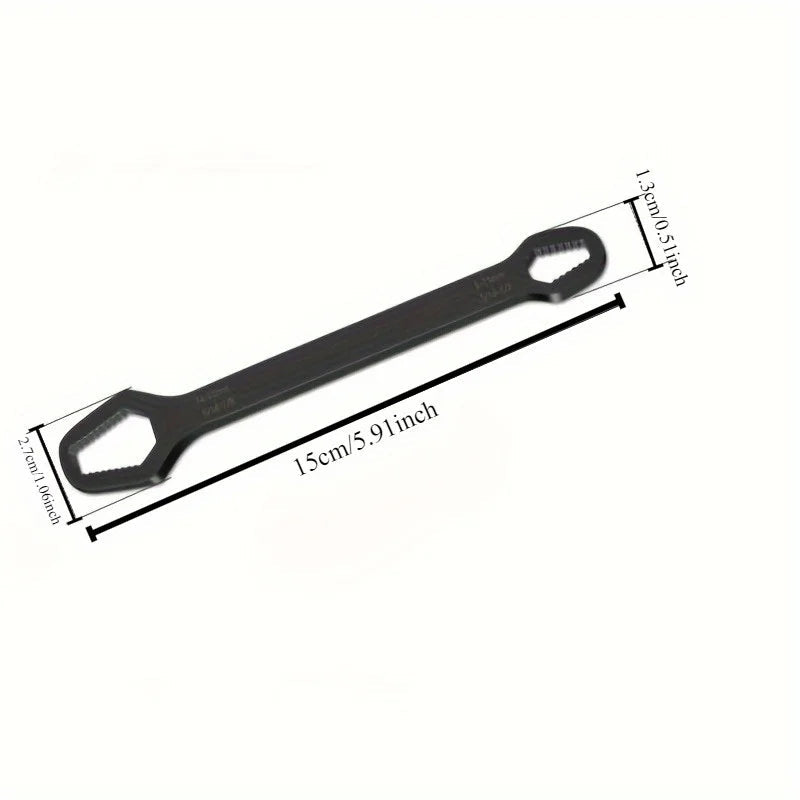 1pc Universal Double Ended Wrench, Self-Tightening 3-17mm Screw Nuts Repair Wrench, Double-Headed Ratchet Spanner, Adjustable Quick Pick Grocers
