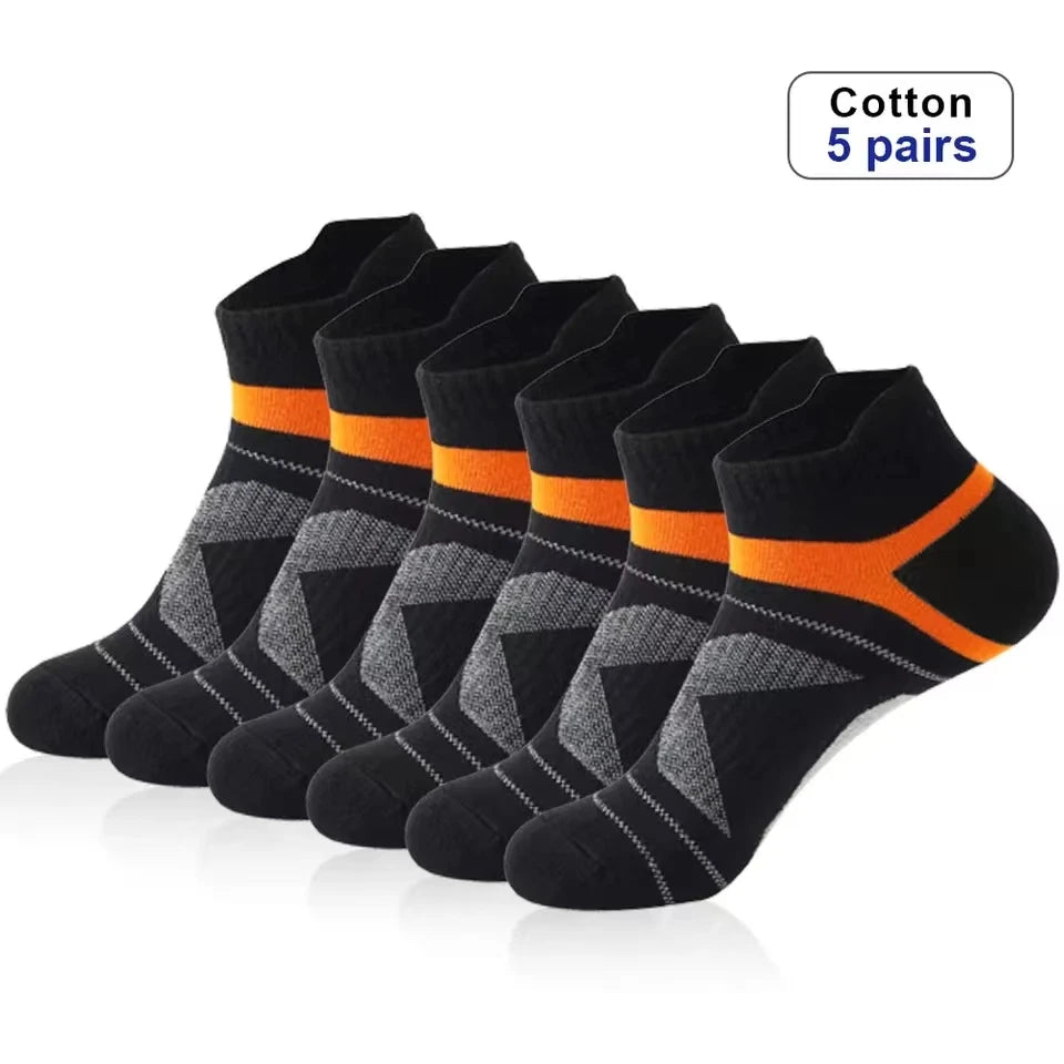 5 Pairs High Quality Socks Men Summer Outdoor Casual Cotton Socks Short Breathable Black Ankle Socks Run Sports Socks Size 38-45 Quick Pick Grocers