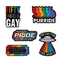 LGBTQ Pride Collect You Are Safe With Me Enamel Pins Rainbow Spaceship UFO Shield Cat Brooches Lapel Badges Jewelry Lover Gifts Quick Pick Grocers