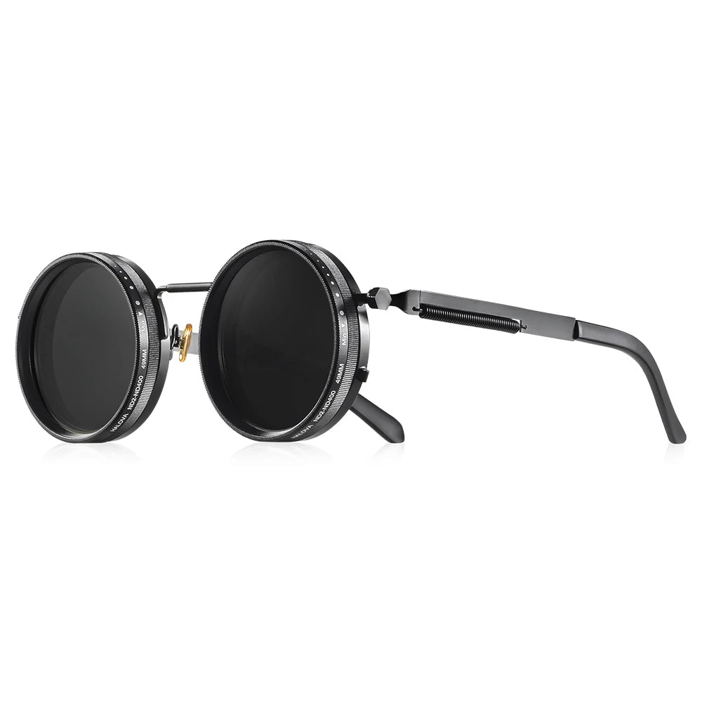 CRIXALIS Polarized Round Sunglasses ND9 Adjustable Dimming Men Women Retro Punk Men's Fishing Eyeglasses Outdoor Shades UV400 Quick Pick Grocers