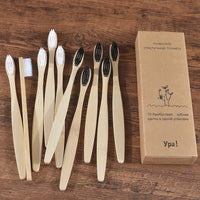 10Pcs Colorful Toothbrush Natural Bamboo Tooth Brush Sets Soft Bristle Charcoal Teeth Eco Bamboo Toothbrushes Dental Oral Care Econic Blanks
