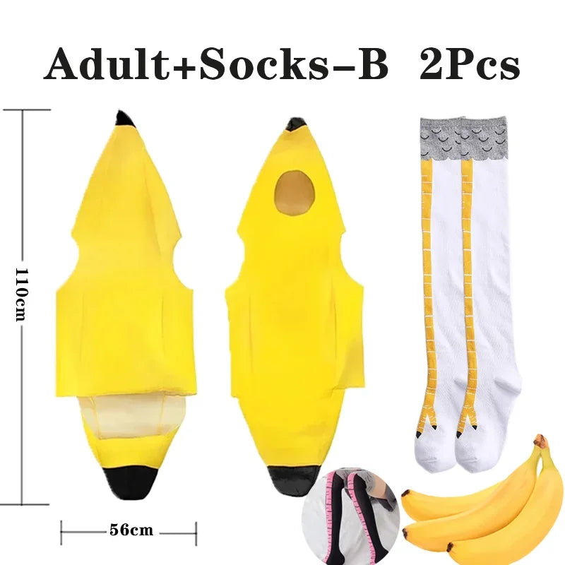 Child/Adult Banana Cosplay Halloween Christmas  Costumes Performance Costume Fruit Banana Costume Performance  Costume Quick Pick Grocers