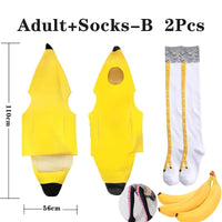 Child/Adult Banana Cosplay Halloween Christmas  Costumes Performance Costume Fruit Banana Costume Performance  Costume Quick Pick Grocers
