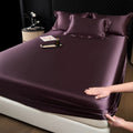 Solid Color Fashion Satin Fitted Sheet Rayon Mattress Cover with Elastic Band Bed Sheet for Bedding 140x200 160x200 Quick Pick Grocers