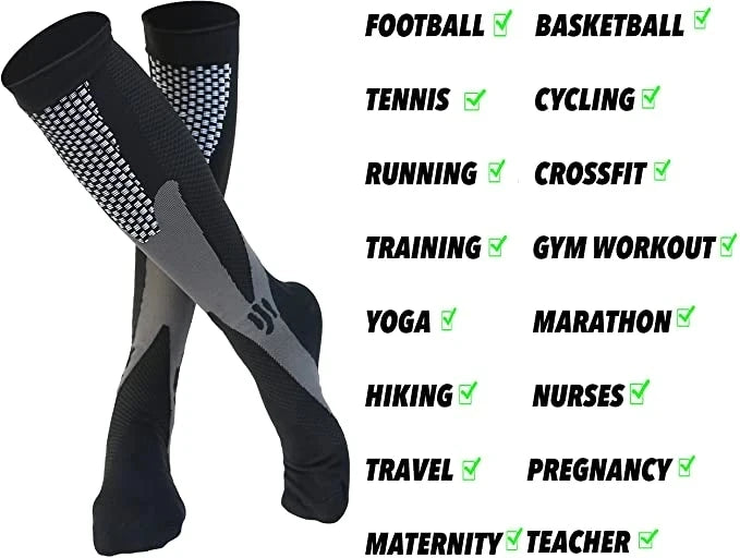 Compression Socks Varicose Veins Men's And Women's Sports Socks Football 20-30 Mmhg Elastic Anti Fatigue Pain Relief Wholesale Quick Pick Grocers