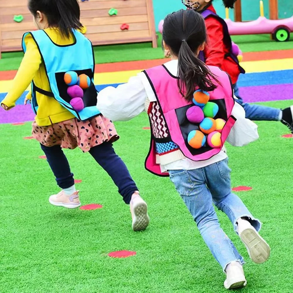 Sticky Dodge Ball Game Vest Outdoor Sports Toy Jersey Fabric  Props Throw Catch Soft Fleece Balls Safe for Kids Teens Adults Quick Pick Grocers